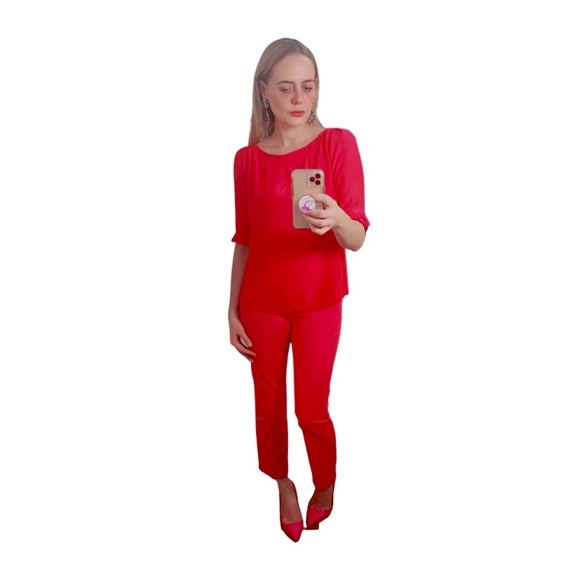 Silk Scoop Neck Blouse - Picture 1 of 7